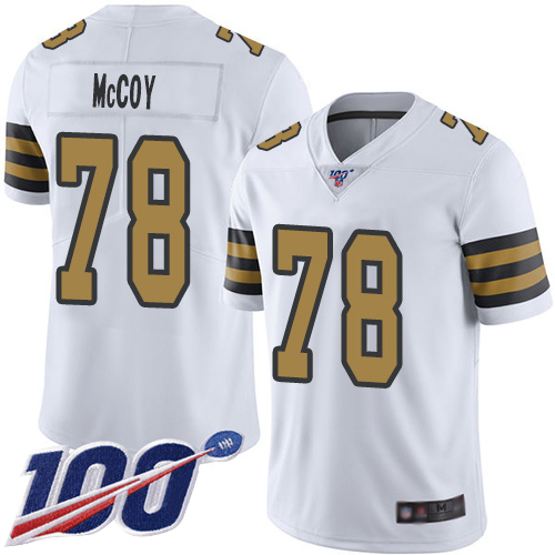 Men New Orleans Saints Limited White Erik McCoy Jersey NFL Football #78 100th Season Rush Vapor Untouchable Jersey->new orleans saints->NFL Jersey